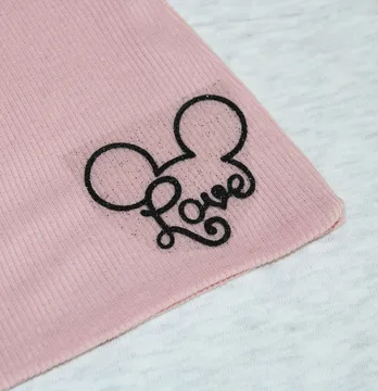 Термоаппликация из глитера "Love Mickey" 6*5 см