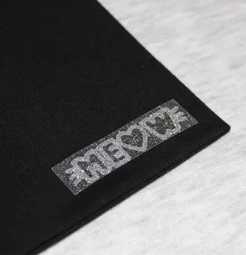Термоаппликация из глитера "Meow" 1,2*5,5 см серебряного цвета