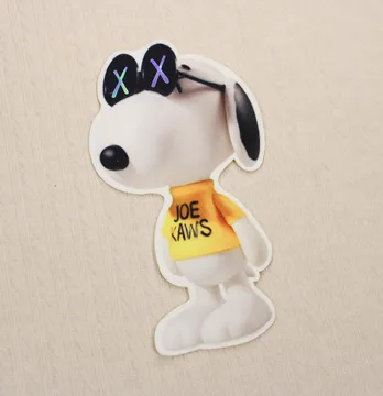 Нашивка тканева з декором фігурна "Snoopy" 20*11 см з кашеміру