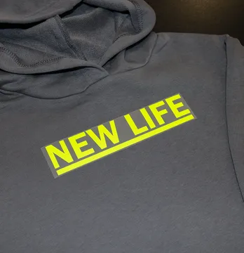 Термоаппликация из пленки "New life" 4*18 см лимонного цвета