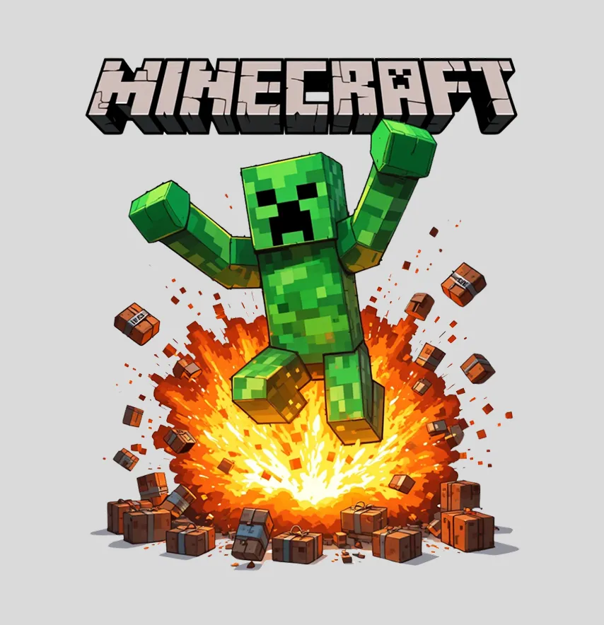 Термоналіпка "Minecraft" кріпер стрибає 16*19 см-1