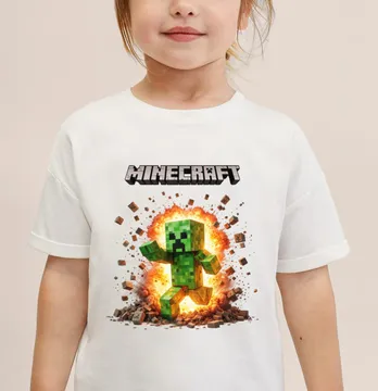 Термонаклейка "Minecraft" Крипер бежит 17*19 см