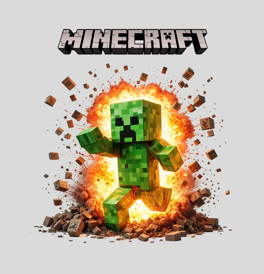 Термоналіпка "Minecraft" кріпер біжить 17*19 см-1