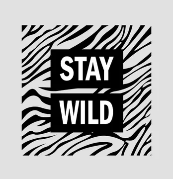 Термоналіпка "Stay wild" 19,5*19,5 см чорного кольору