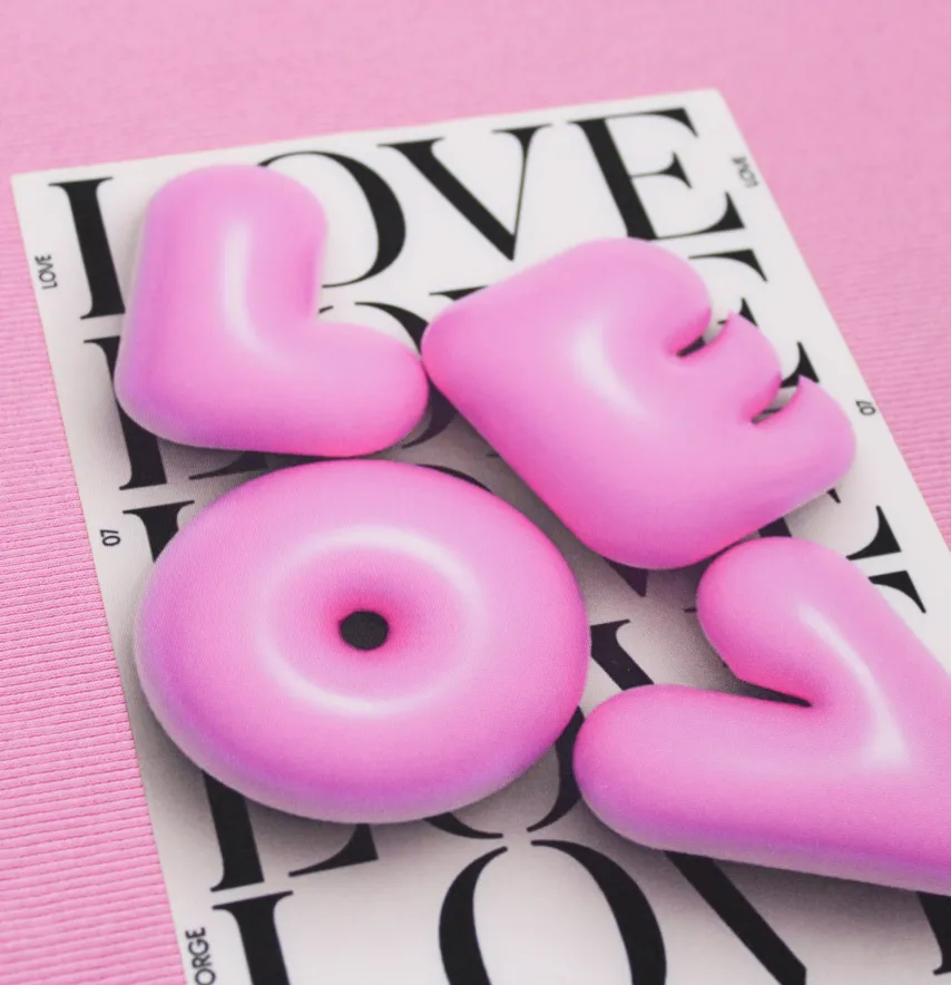 Нашивка тканева "Love" 3d 17*23 см-2