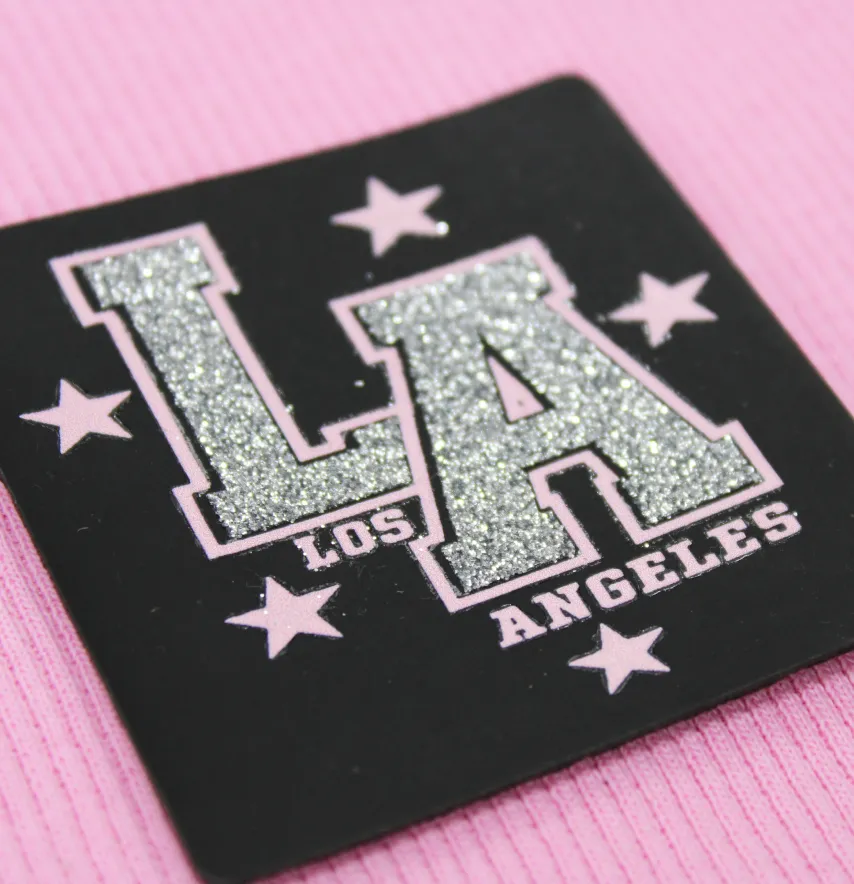 Нашивка "LA Los Angeles" 60мм черного цвета-0