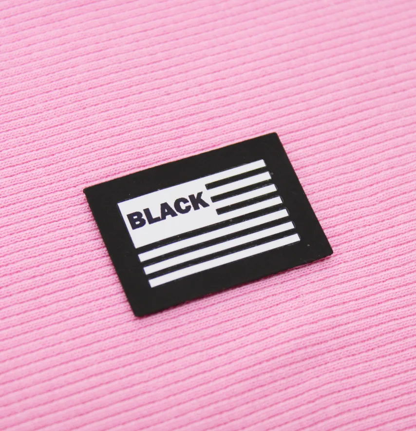Нашивка "Black" 40*28 мм чорно-білого кольору-0