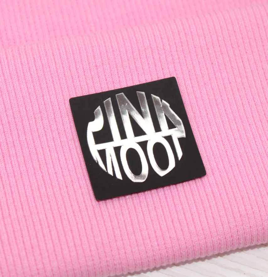 Нашивка "Pink mood" 35*35 мм чорного кольору-0