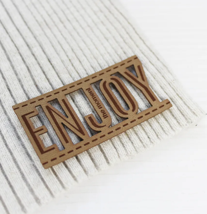 Нашивка "Enjoy" 60*30 мм пісочного кольору-1