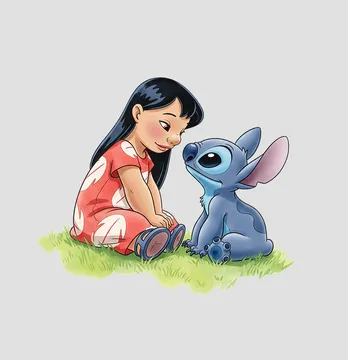 Термонаклейка "Lilo&Stitch" сидят  22*19 см
