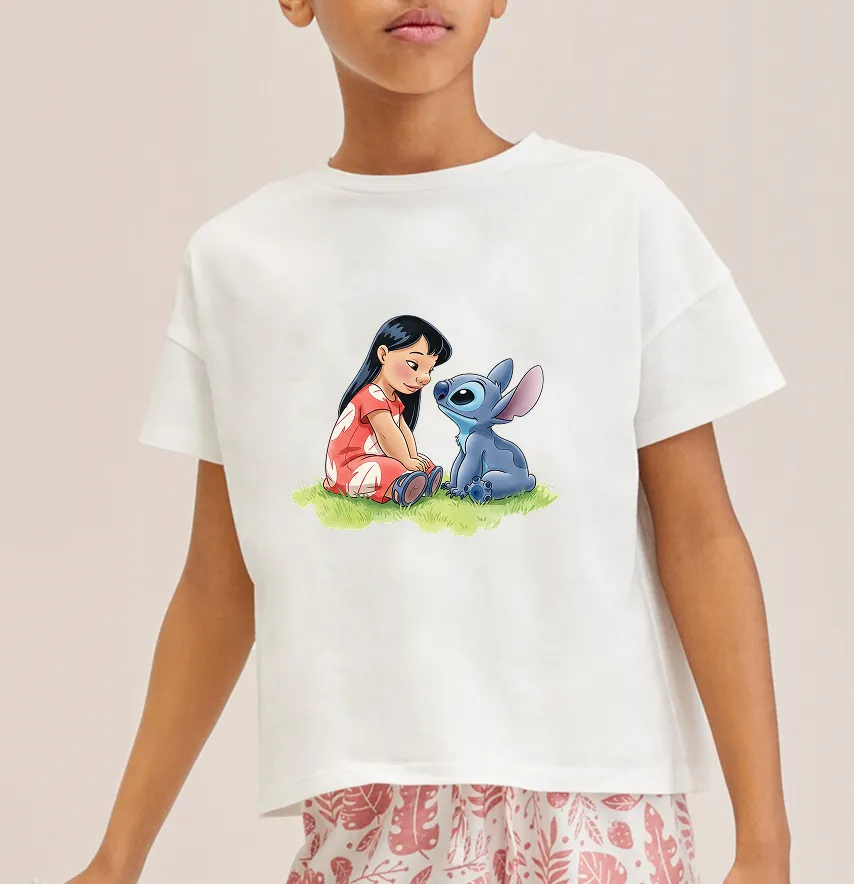 Термонаклейка "Lilo&Stitch" сидят  22*19 см-1
