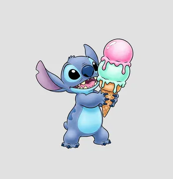 Термонаклейка "Stitch" с мороженым 17*19 см