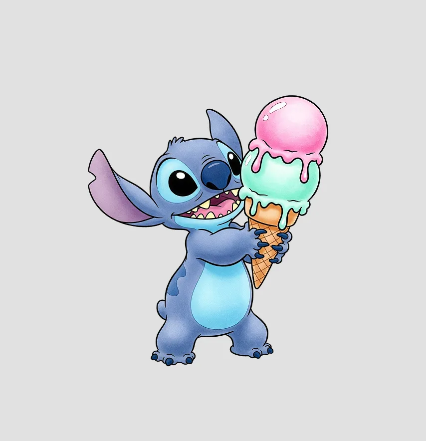 Термонаклейка "Stitch" с мороженым 17*19 см-0