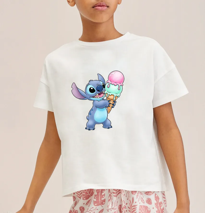 Термонаклейка "Stitch" с мороженым 17*19 см-1