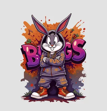 Термонаклейка "Bugs" в фиолетовом 14*19 см