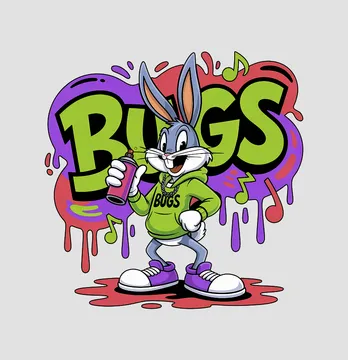 Термоналіпка "Bugs" в зеленому худі 19*19 см