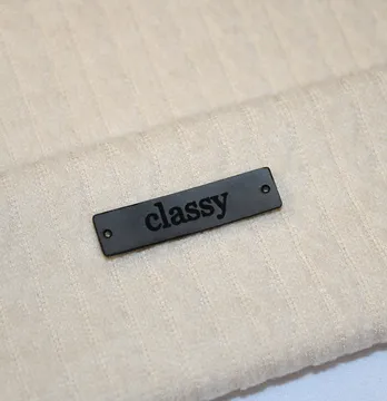 Нашивка "Classy" 40*10 мм колір сірий мармуровий