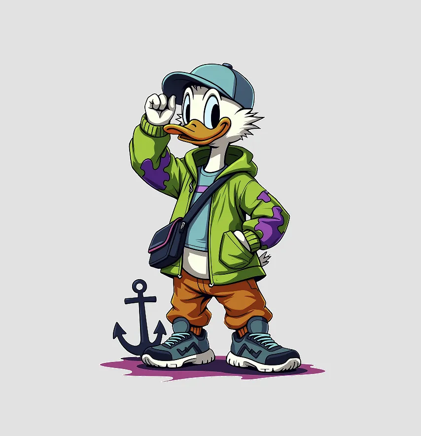 Термоапликация "Donald Duck с якорем"13,5*19 см-0