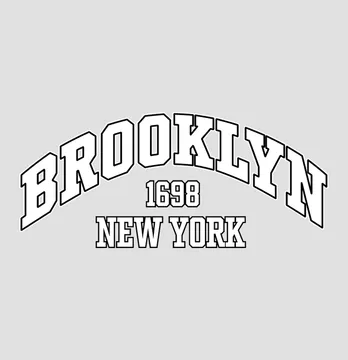 Термоапликация "Brooklyn" 26*11,5 см белого цвета.