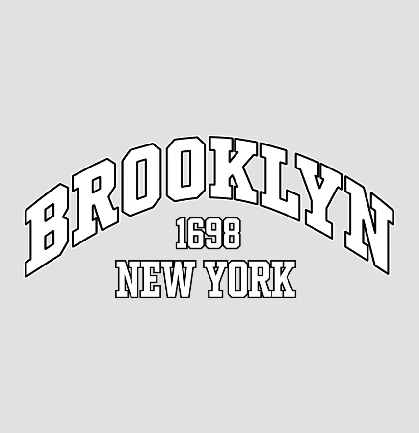 Термоапликация "Brooklyn" 26*11,5 см белого цвета.-0