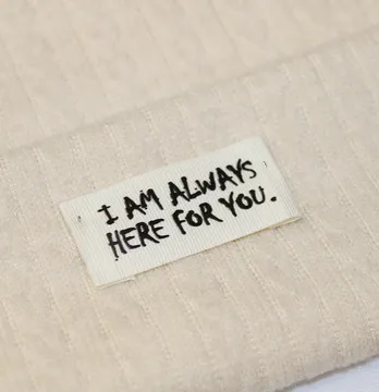 Нашивка из хлопка "I'm always here for you" заутюженные края 60*20 мм