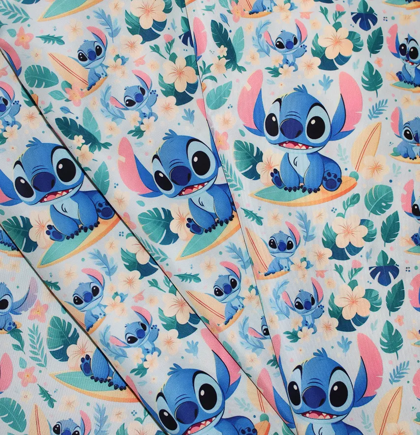 Ткань плащевка "Канада - Stitch в цветах" ширина 150 см (110г/м2) 100%-1