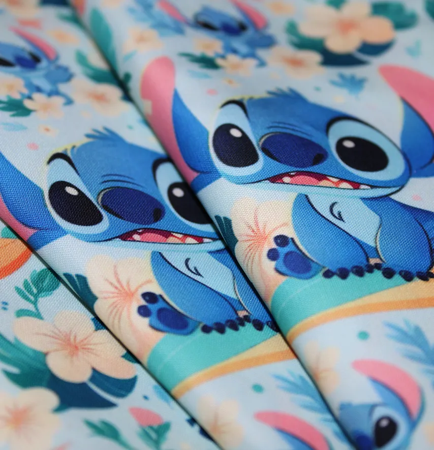 Ткань плащевка "Канада - Stitch в цветах" ширина 150 см (110г/м2) 100%-3