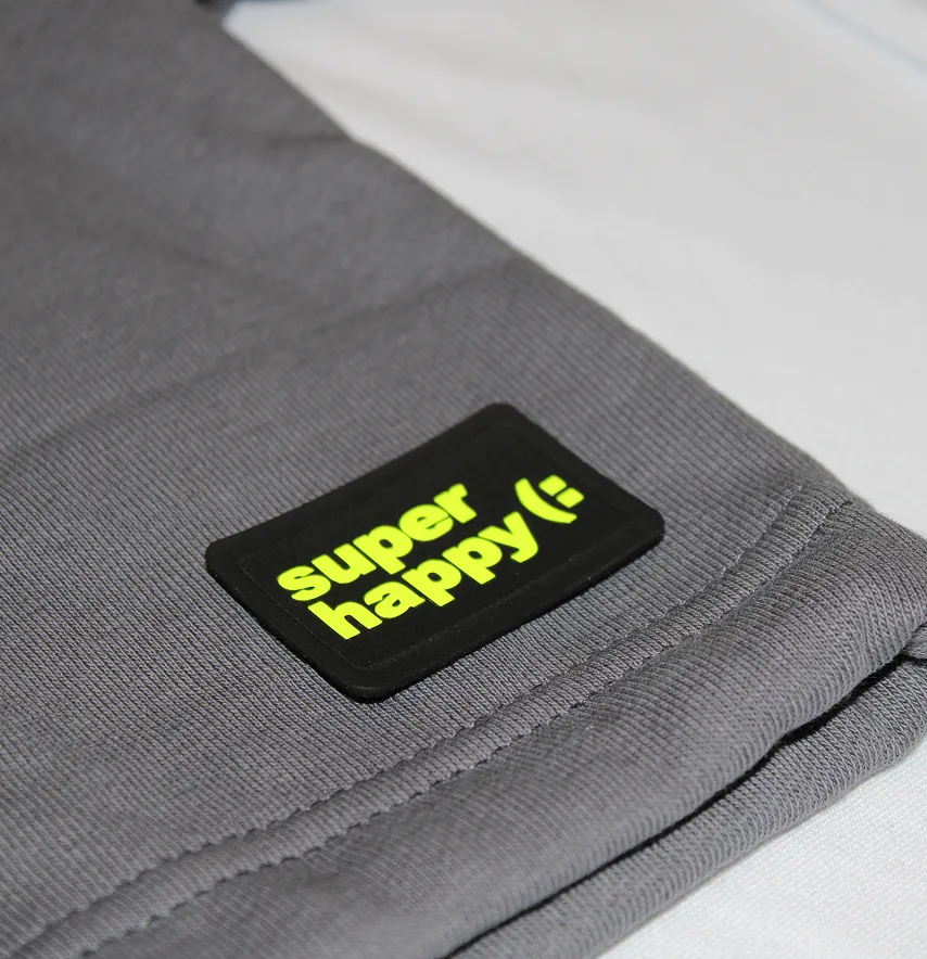 Нашивка "Super happy" 45*30 мм черного цвета-1