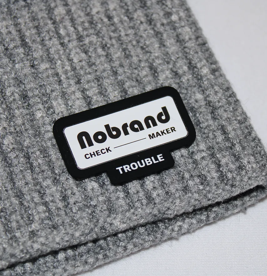 Нашивка "Nobrand" 40*25 мм чорного кольору з білим принтом-0