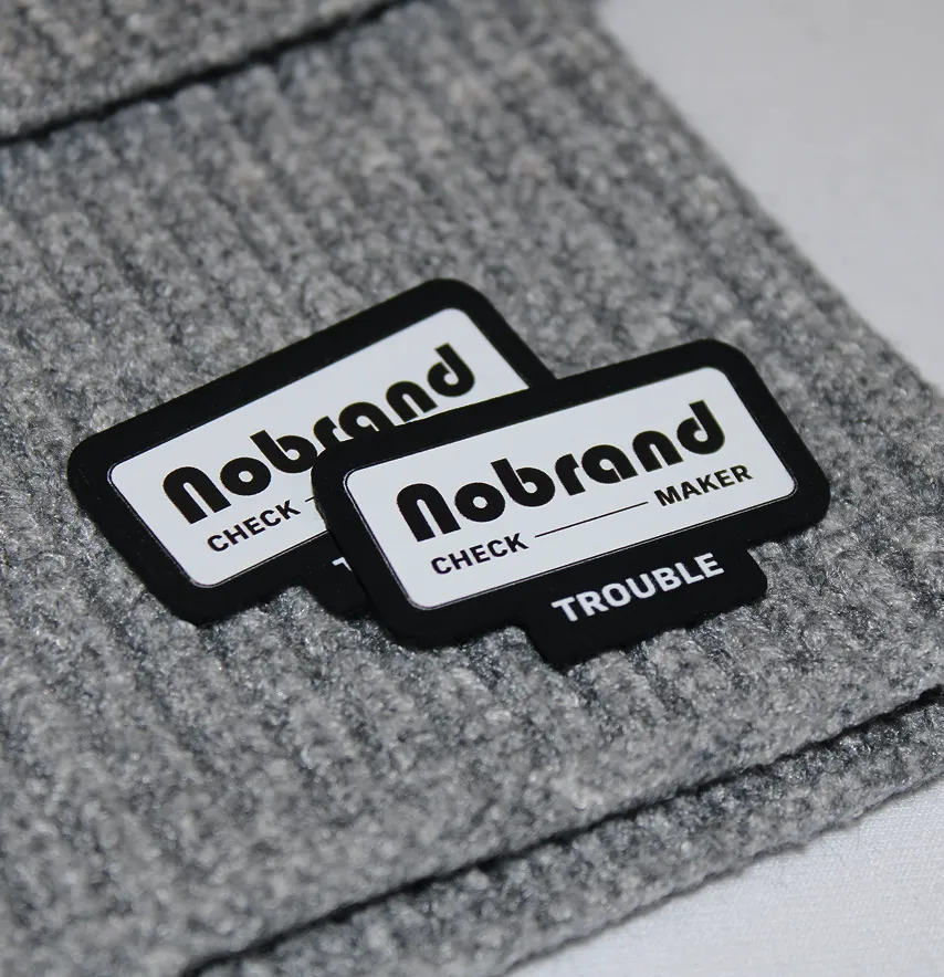 Нашивка "Nobrand" 40*25 мм чорного кольору з білим принтом-2