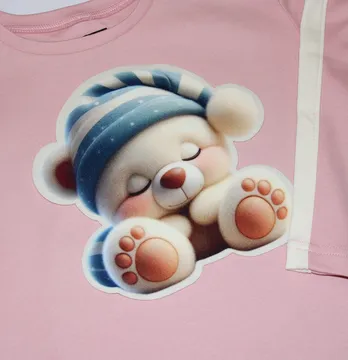Нашивка тканевая фигурная "Спящий мишка" 19*18,5 см из кашемира