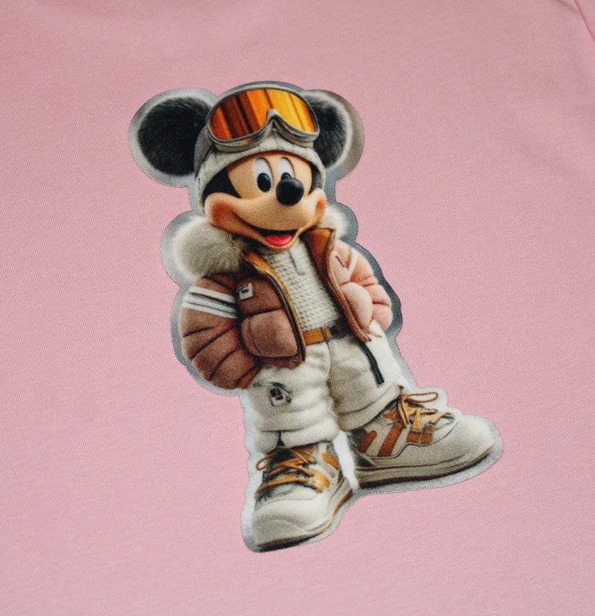 Нашивка тканева фігурна "Mickey в лижних окулярах" 10,5*18 см з кашеміру-0