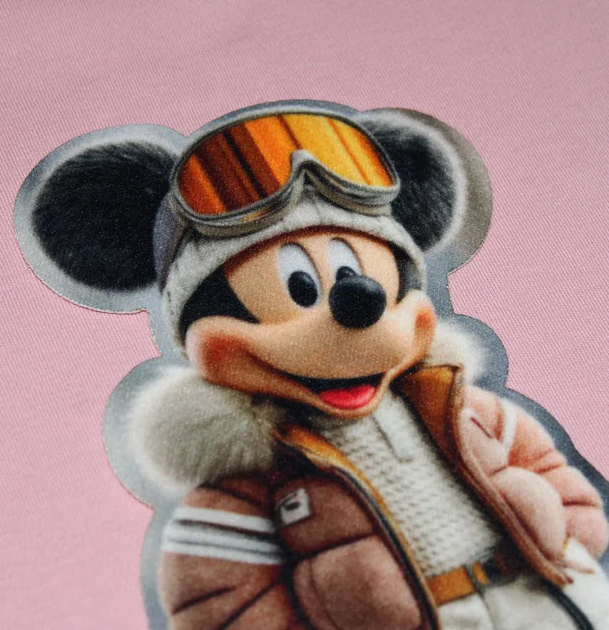 Нашивка тканева фігурна "Mickey в лижних окулярах" 10,5*18 см з кашеміру-1