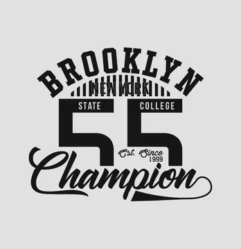 Термонаклейка "Brooklyn champion" 19*16 см черного цвета