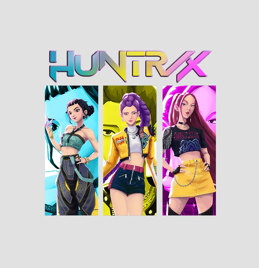 Термоналіпка "Huntrix" постер троє 19*18 см-0