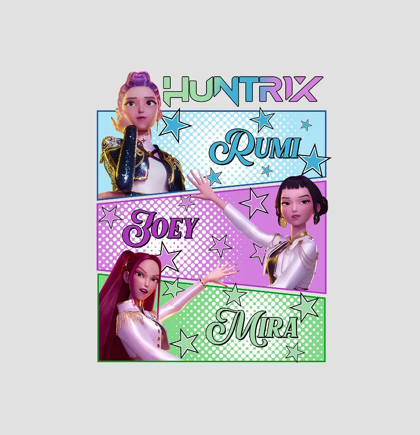 Термоналіпка "Huntrix" постер синій/фіолетовий/зелений 19*23,5 см-0