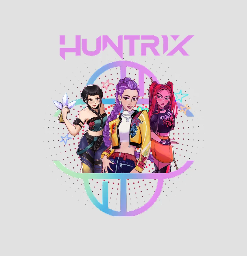 Термоналіпка "Huntrix" постер троє 19*21,5 см-0