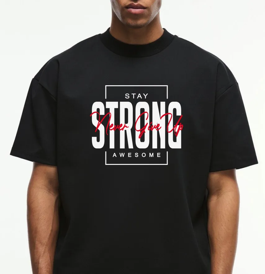 Термонаклейка "Strong" never give up 22*19 см-1