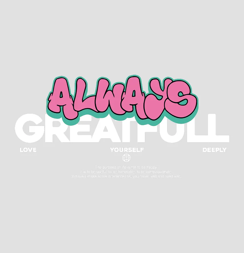 Термонаклейка "Always greatful" 28*14 см-0
