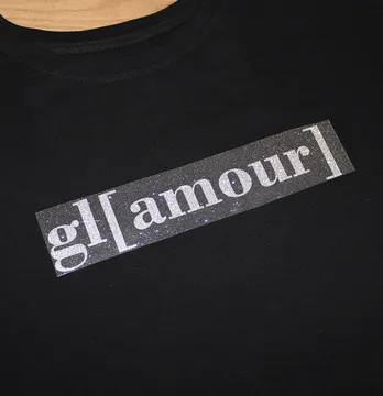 Термоаппликация из глитера "Glamour" 24*5 см серебряного цвета