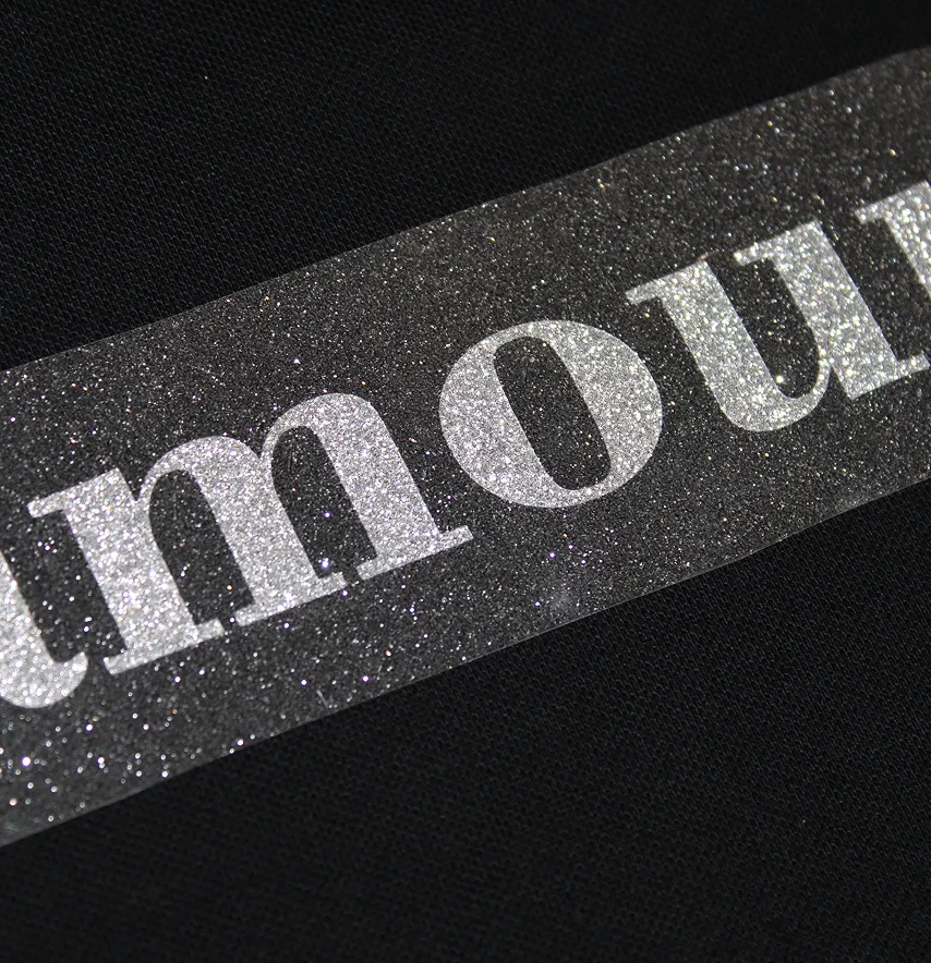 Термоаппликация из глитера "Glamour" 24*5 см серебряного цвета-2