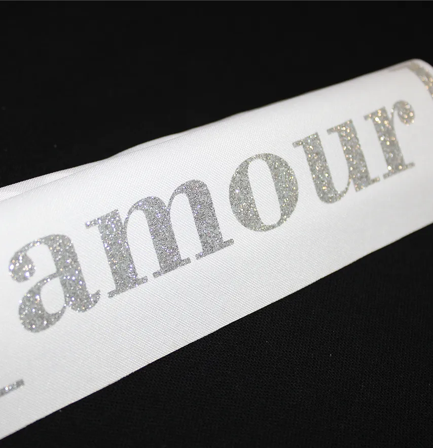 Термоаппликация из глитера "Glamour" 24*5 см серебряного цвета-4
