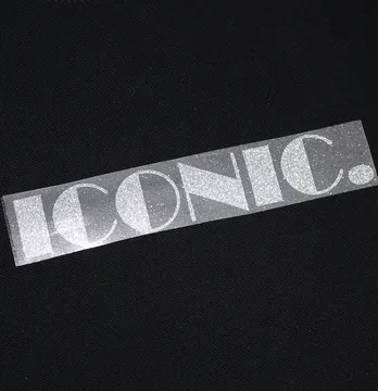 Термоаппликация из глитера "Iconic" 16*2,7 см серебряного цвета