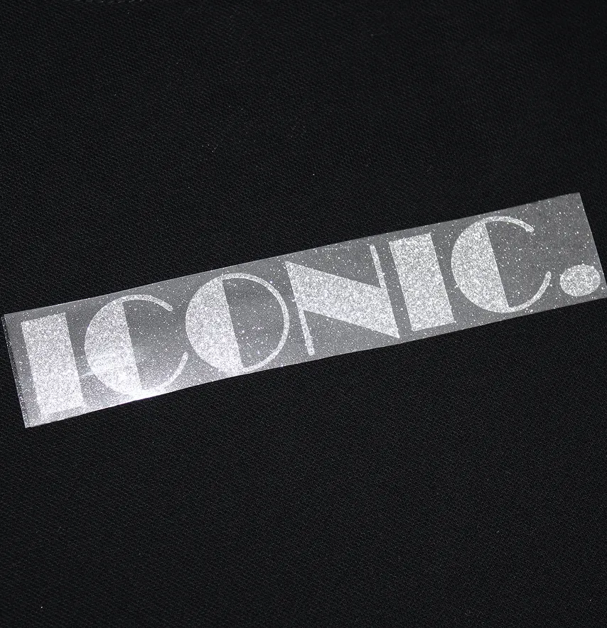 Термоаппликация из глитера "Iconic" 16*2,7 см серебряного цвета-0