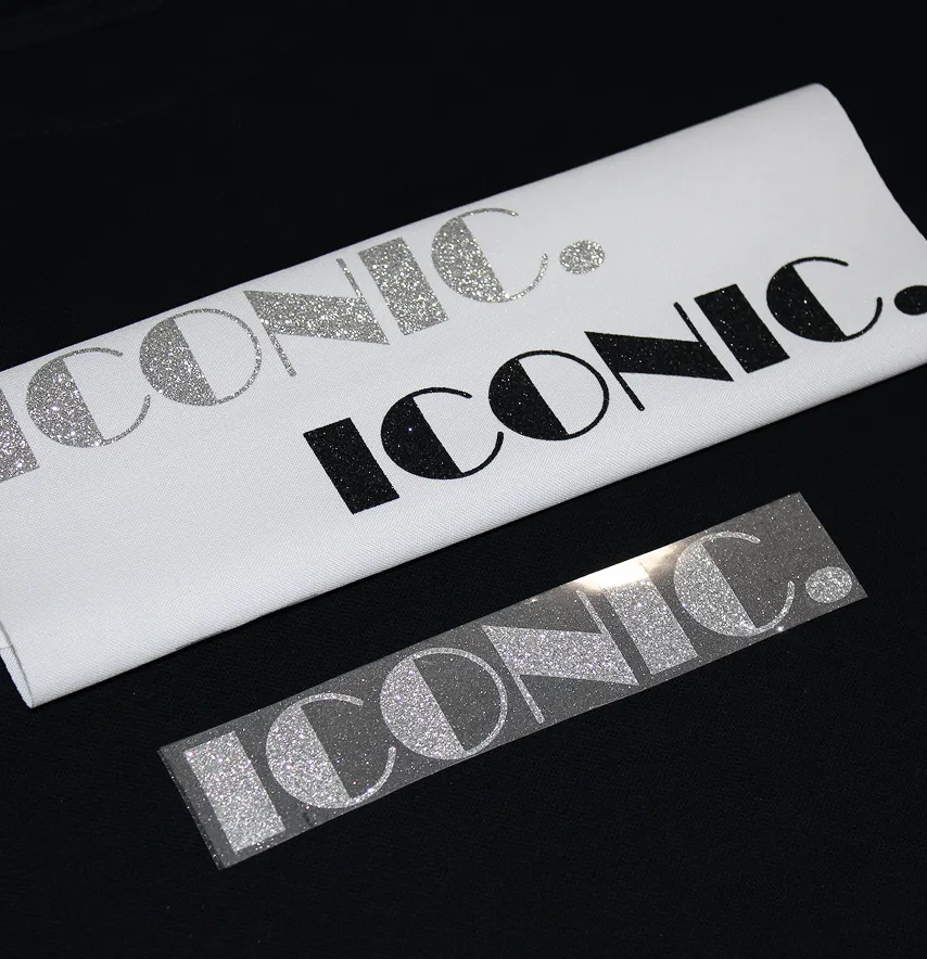 Термоаппликация из глитера "Iconic" 16*2,7 см серебряного цвета-4
