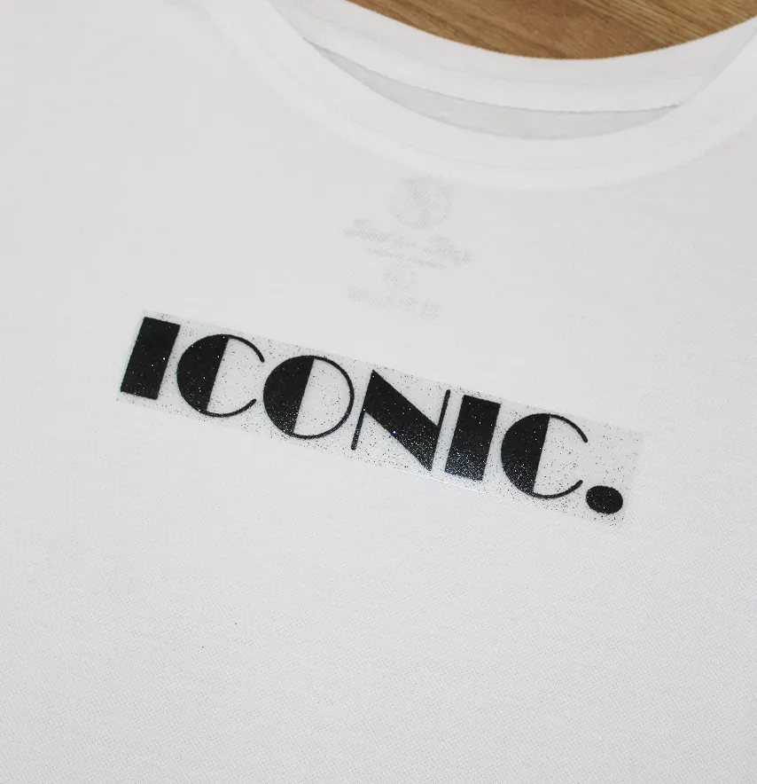 Термоаппликация из глитера "Iconic" 16*2,7 см черного цвета-1
