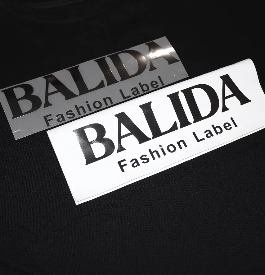 Термоаппликация из пленки "Balida" fashion label 23*7 см зеркало графит-3