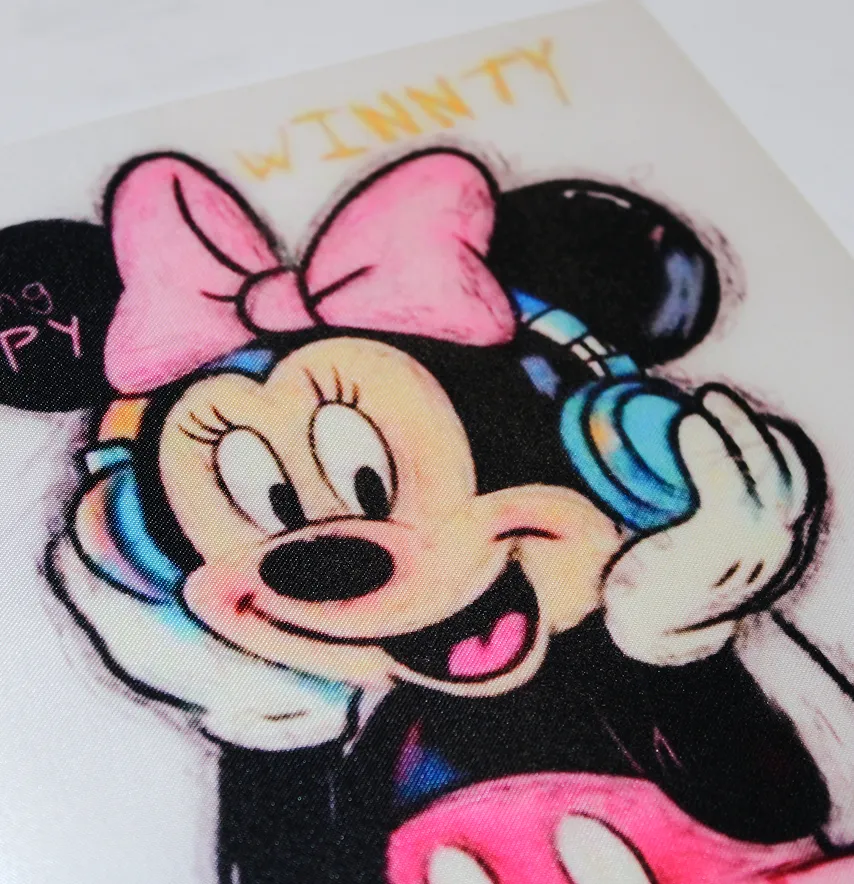 Нашивка тканевая "Minnie dj dk" 19*23 см-1
