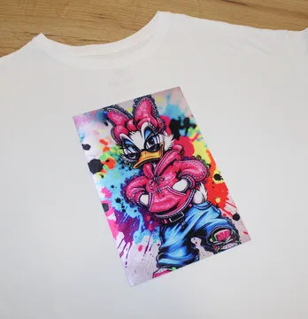 Нашивка тканева "Модна качка" барвиста 17*26 см