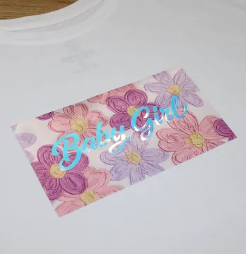 Нашивка тканевая с декором "Baby girl" цветы 21*11,5 см.